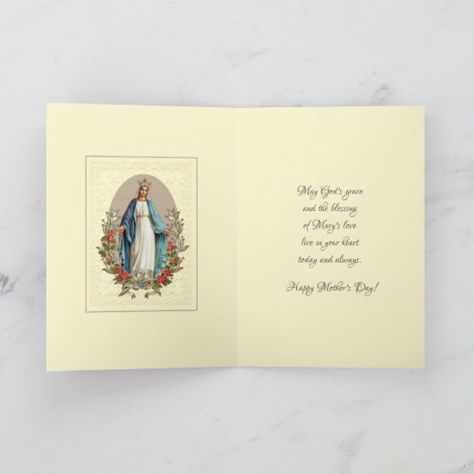 宗教ヴァージンマリア・カトリック母の日 シーズンカード (内部)
