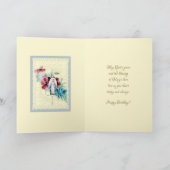 宗教ヴァージンマリフラワーズカトリック誕生日 シーズンカード (内部)