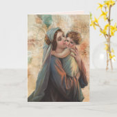 宗教ヴァージンマリーイエスカトリックヴィンテージカード カード (黄色い花)