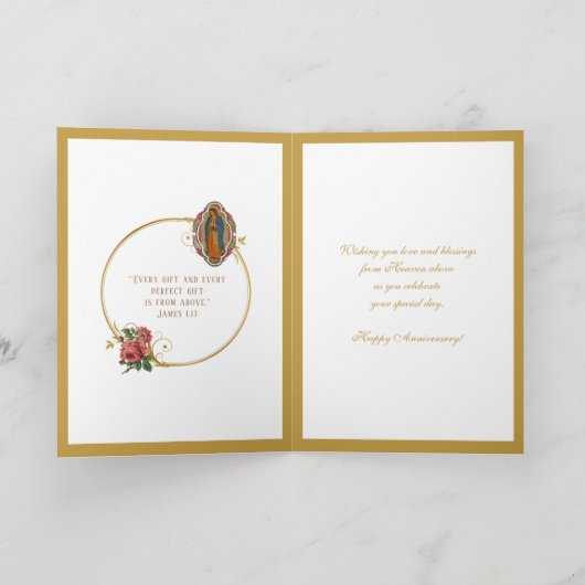 宗教ヴァージンマリーグアダルーペ記念日 カード (内部)