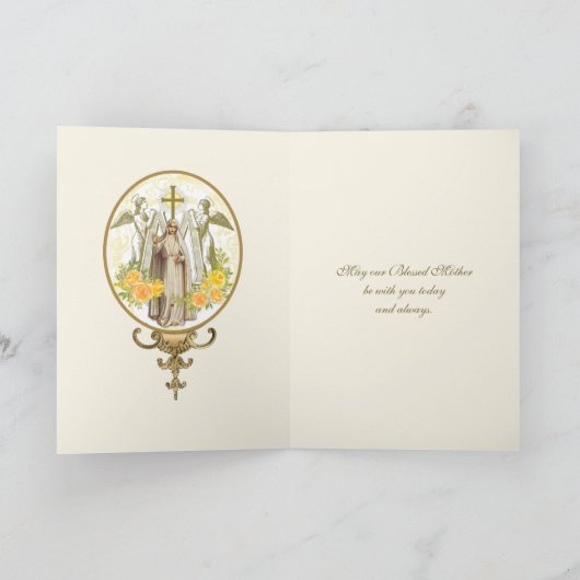 宗教ヴァージンマリーファティマヴィンテージフローラカード カード (内部)