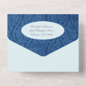 宗教ヴァージンマリーブルーフローラ誕生日ヴィンテージ オールインワン招待状 (裏面)