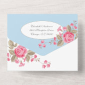 宗教ヴァージンマリーブルーフローラ誕生日ヴィンテージ オールインワン招待状 (裏面)