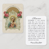 宗教ヴァージンマリーヴィンテージバラ祈りの言葉  名刺 (正面/裏面)