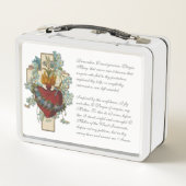 宗教ヴァージンメアリハートフラワーファティマ祈りの言葉 メタルランチボックス (裏面)