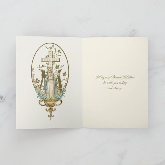 宗教ヴァージンメアリヴィンテージメリアンクロス カード (内部)