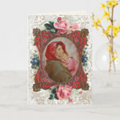 宗教ヴァージンメアリーイエスヴィンテージフローラカード カード (黄色い花)