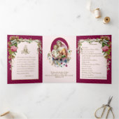 宗教ヴァージンメアリーイエス祈りの言葉バレンタイン 三つ折りカード (内部)