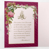 宗教ヴァージンメアリーイエス祈りの言葉バレンタイン 三つ折りカード (内部最初)