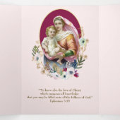 宗教ヴァージンメアリーイエス祈りの言葉バレンタイン 三つ折りカード (内部中)
