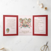 宗教ヴァージンメアリーエンジェル祈りの言葉バレンタイン 三つ折りカード (内部)