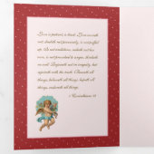 宗教ヴァージンメアリーエンジェル祈りの言葉バレンタイン 三つ折りカード (内部最初)