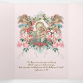 宗教ヴァージンメアリーエンジェル祈りの言葉バレンタイン 三つ折りカード (内部中)