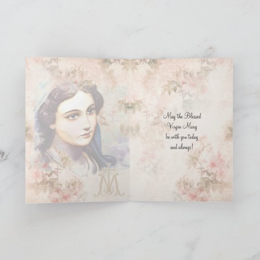 宗教ヴァージンメアリーカトリックフローラカード カード (内部)