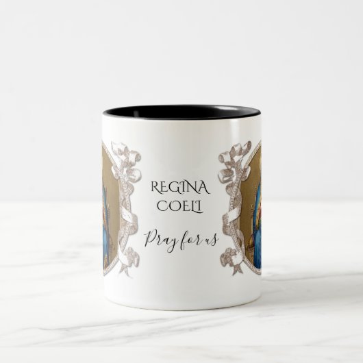 宗教ヴァージンメアリーカトリックレジーナコエリ ツートーンマグカップ (中央)