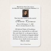 宗教ヴァージンメアリーグアダループメキシコ葬儀 (裏面)