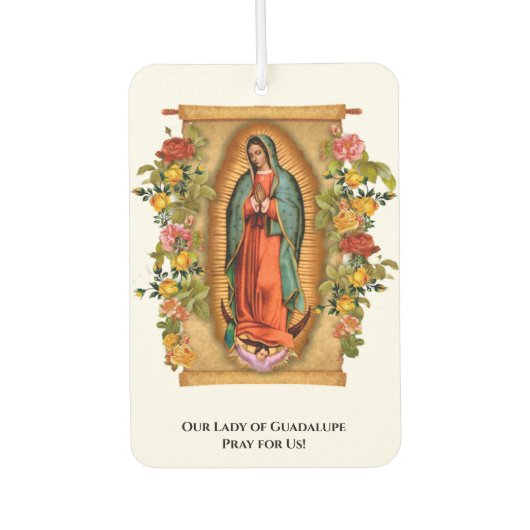 宗教ヴァージンメアリーグアダルーペカトリックスペインの教徒 カーエアーフレッシュナー (正面)