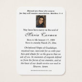 宗教ヴァージンメアリーグアダルーペカトリック葬儀 (裏面)