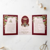 宗教ヴァージンメアリーグアダルーペ祈りの言葉バレンタインT 三つ折りカード (内部)