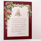 宗教ヴァージンメアリーグアダルーペ祈りの言葉バレンタインT 三つ折りカード (内部最初)