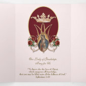 宗教ヴァージンメアリーグアダルーペ祈りの言葉バレンタインT 三つ折りカード (内部中)