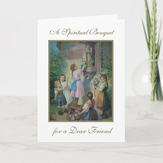 宗教ヴァージンメアリースピリチュアルブーケ祈りの言葉  カード (正面)