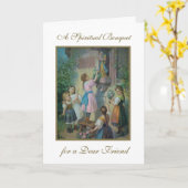 宗教ヴァージンメアリースピリチュアルブーケ祈りの言葉  カード (黄色い花)