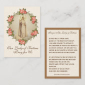 宗教ヴァージンメアリーファティマカトリック祈りの言葉 名刺 (正面/裏面)