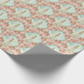 宗教ヴァージンメアリーファティマピンクヴィンテージバラ  ラッピングペーパー (角)