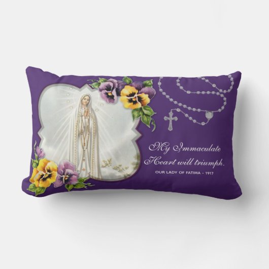 宗教ヴァージンメアリーファティマロザリーカトリック ランバークッション (正面)