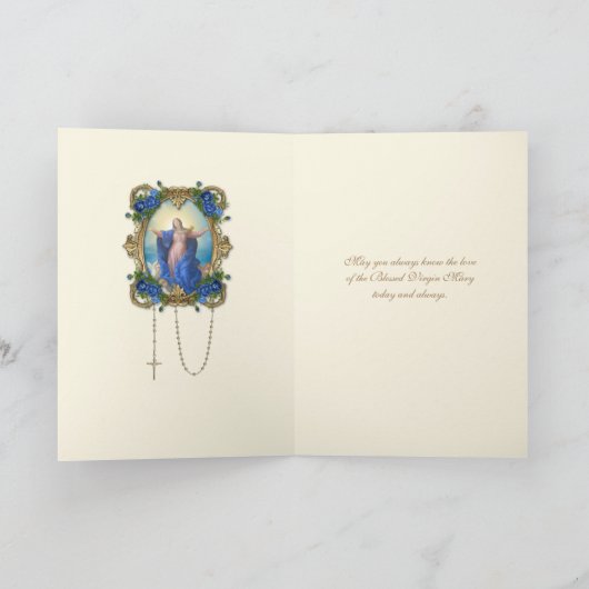 宗教ヴァージンメアリーフローラカトリックの仮定 カード (内部)