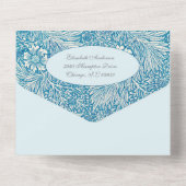 宗教ヴァージンメアリーブルーアニバーサリーヴィンテージすべて オールインワン招待状 (裏面)