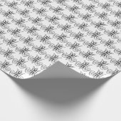 宗教ヴァージンメアリーマリアン"M"ブラック&ホワイト ラッピングペーパー (角)