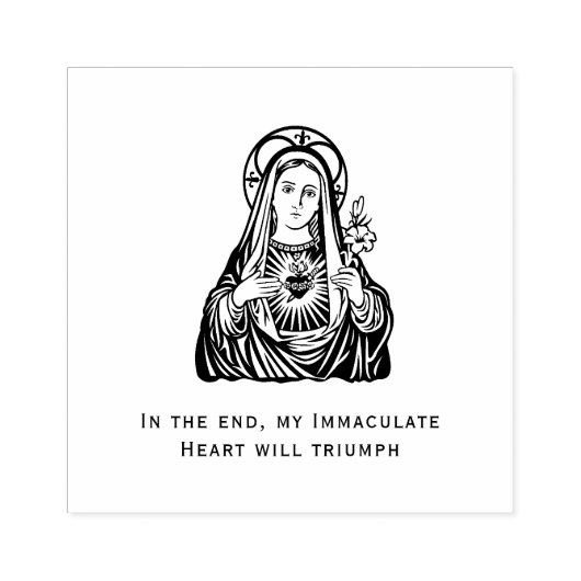 宗教ヴァージンメアリーマルキュレートハート ラバースタンプ (インプリント)