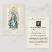 宗教ヴァージンメアリーモディラル祈りの言葉 プレイスカード (正面/裏面)