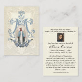 宗教ヴァージンメアリーモディラル祈りの言葉 プレイスカード (正面/裏面)