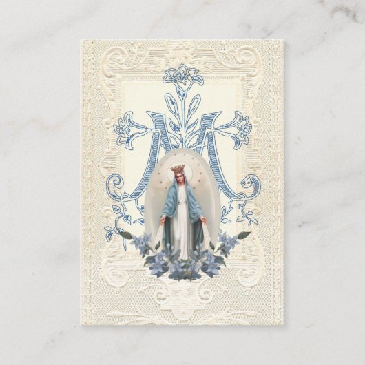 宗教ヴァージンメアリーモディラル祈りの言葉 プレイスカード (正面)