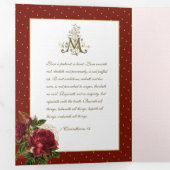 宗教ヴァージンメアリーロザリオ祈りの言葉バレンタインター 三つ折りカード (内部最初)