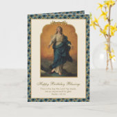 宗教ヴァージンメアリー前提誕生日 カード (黄色い花)