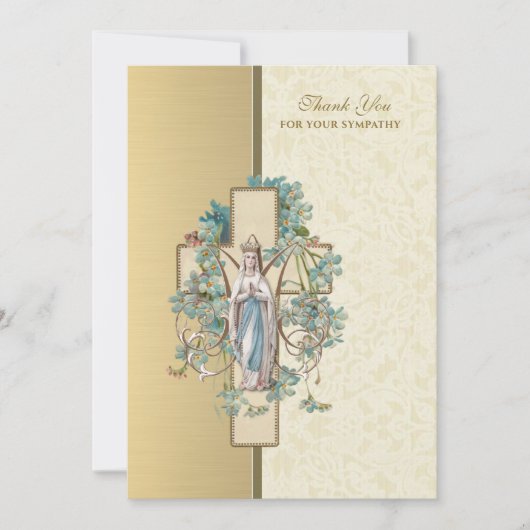 宗教ヴァージンメアリー悔やみや弔慰葬弔慰 サンキューカード (正面)