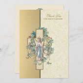 宗教ヴァージンメアリー悔やみや弔慰葬弔慰 サンキューカード (正面/裏面)