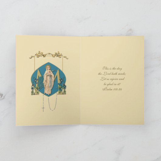 宗教ヴァージンメアリー無量受胎マザー カード (内部)