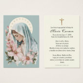 宗教ヴァージンメアリー葬儀記念祈りの言葉 (正面&裏面)