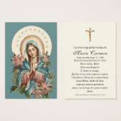 宗教ヴァージンメアリー葬儀記念祈りの言葉 (正面&裏面)