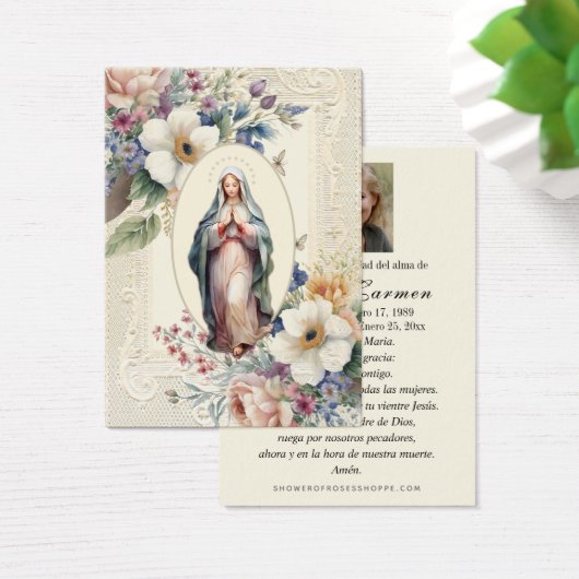 宗教ヴァージンメアリー葬儀記念祈りの言葉 (デスク)