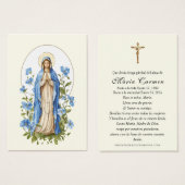 宗教ヴァージンメアリー葬儀記念祈りの言葉 (正面&裏面)