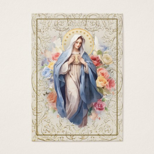 宗教ヴァージンメアリ葬儀祈りの言葉カード (正面)