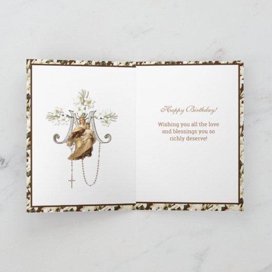 宗教ヴァージンメリーイエスカトリックヴィンテージカード カード (内部)