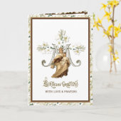 宗教ヴァージンメリーイエスカトリックヴィンテージカード カード (黄色い花)