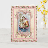 宗教ヴァージンメリーイエスカトリックヴィンテージカード カード (黄色い花)